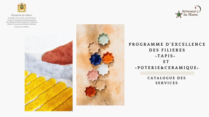 Première page de Maison de l’Artisan — Catalogue Excellence : tapis, poterie et céramique